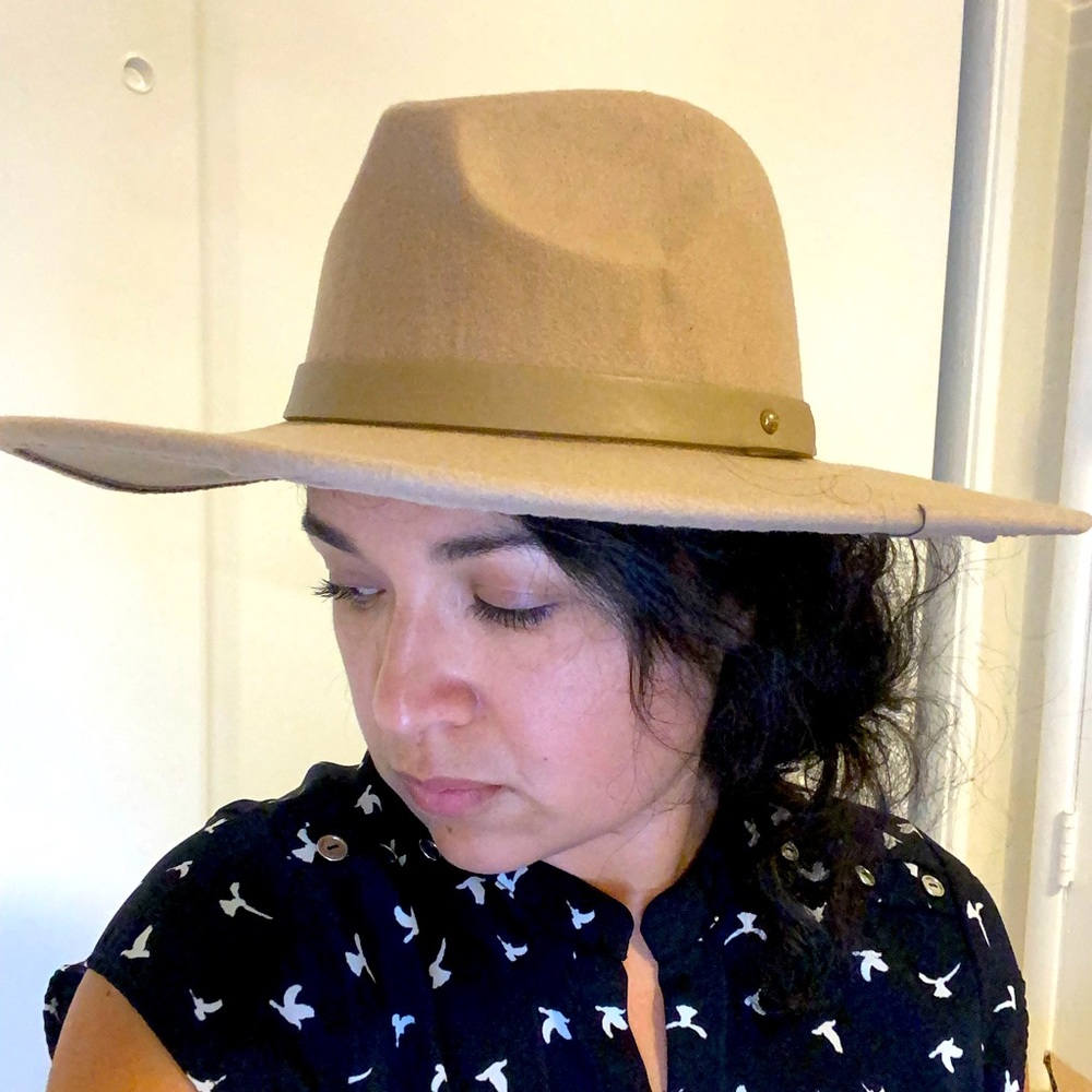 Tan Faux Fedora Hat